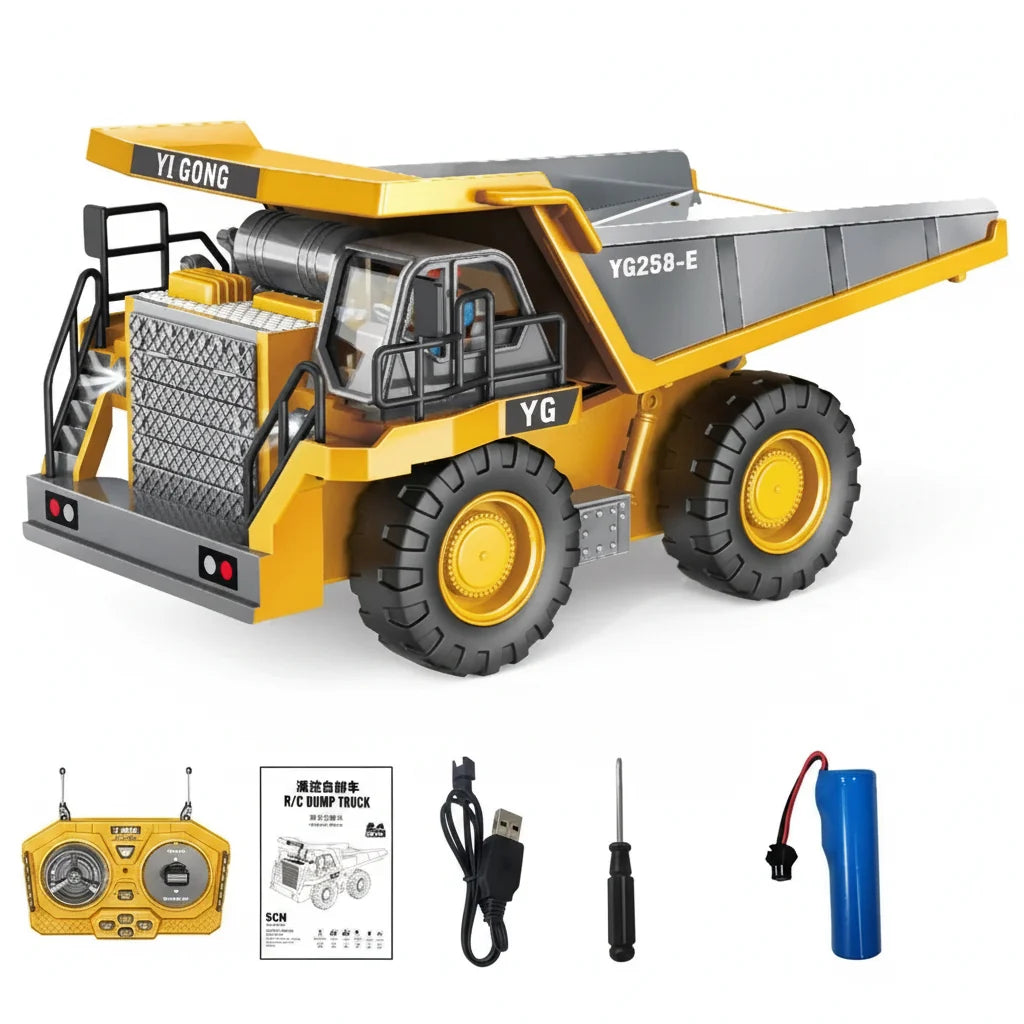 Remote Control Excavator Toy 4x4 Sturdy Alloy Construction Vehicle TikTok Viral Fall 2025 Kids Gift