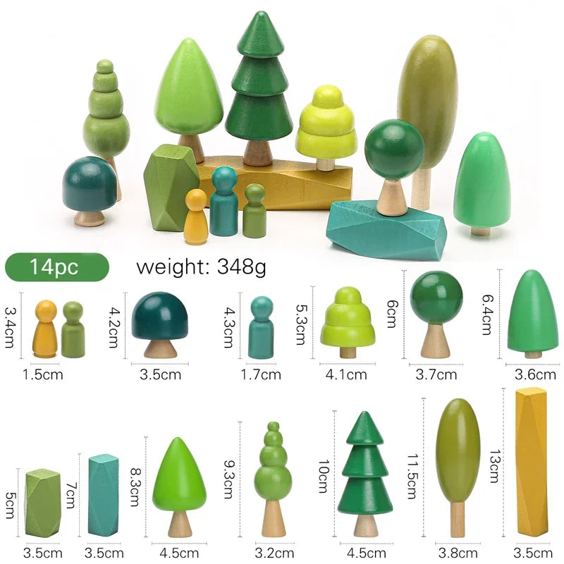 Wooden Toys Montessori Mushroom Blocks Kit Kids Educational Grasping Matching Toy Back To School 2025 Eco Friendly