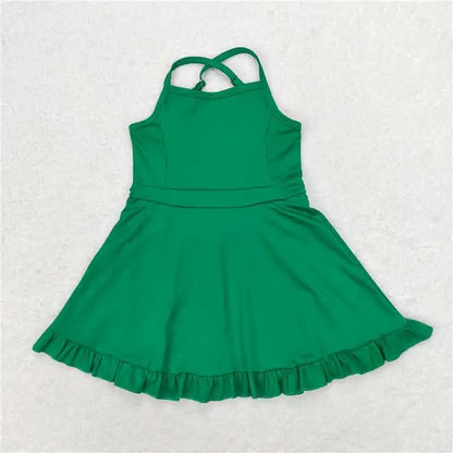 knee-length, cotton-elastane, casual wear for active play – Plush girls' knit dress