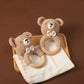 Bear Crochet Teether Rattle Ring Newborn Sensory Toys