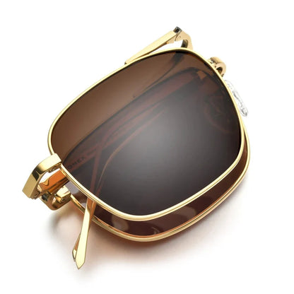 Sunglasses Polarized Titanium Folding Square Frame Ultralight Travel Eyewear Summer 2026 UV Protection