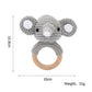 Crochet Wooden Animal Teether Rattle Newborn Sensory Toys