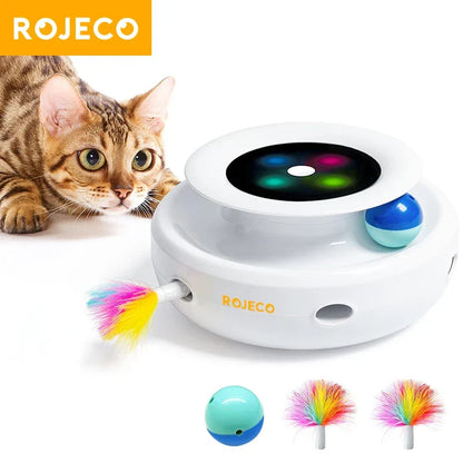 Cat Interactive Toy Automatic Feather And Ball 2 In 1 Electronic Play Station Fall 2025 Hands Free Exercise