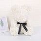 Rose Faux Teddy Bear with Gift Box and Lights - Romantic Anniversary or Valentine's Day Gift, Wedding Decor