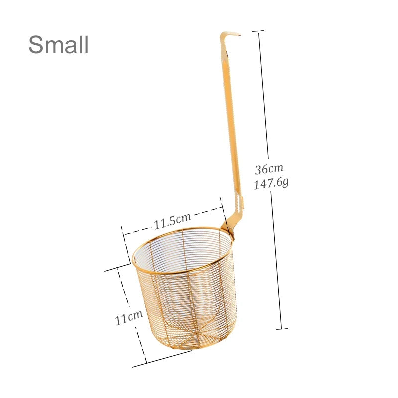 Multi-Use Kitchen Strainer for Noodles and Dumplings, Viral 2026 Trend – Stainless Steel Frying Basket Mesh Colander