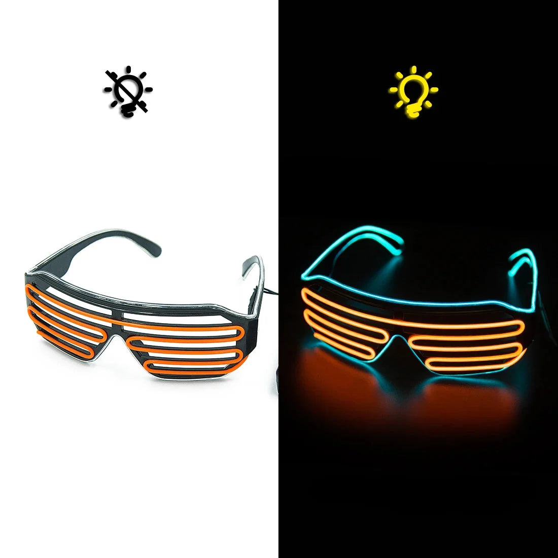 Glasses Glowing LED Luminous Neon Sunglasses for Christmas Party Prop