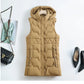 Light Cozy Women Long Puffer Vest - Hooded Down