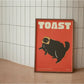 Black Cat Wall Art Red Orange Canvas Print Water-Resistant
