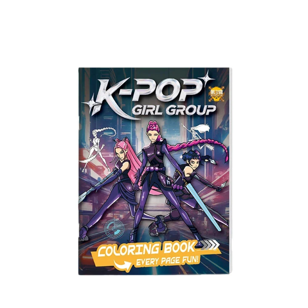 Book Coloring Kpop Demon Hunters Anime Sketches Rumi Mira Zoey Cute Line Drawings Back to School 2025 Gift