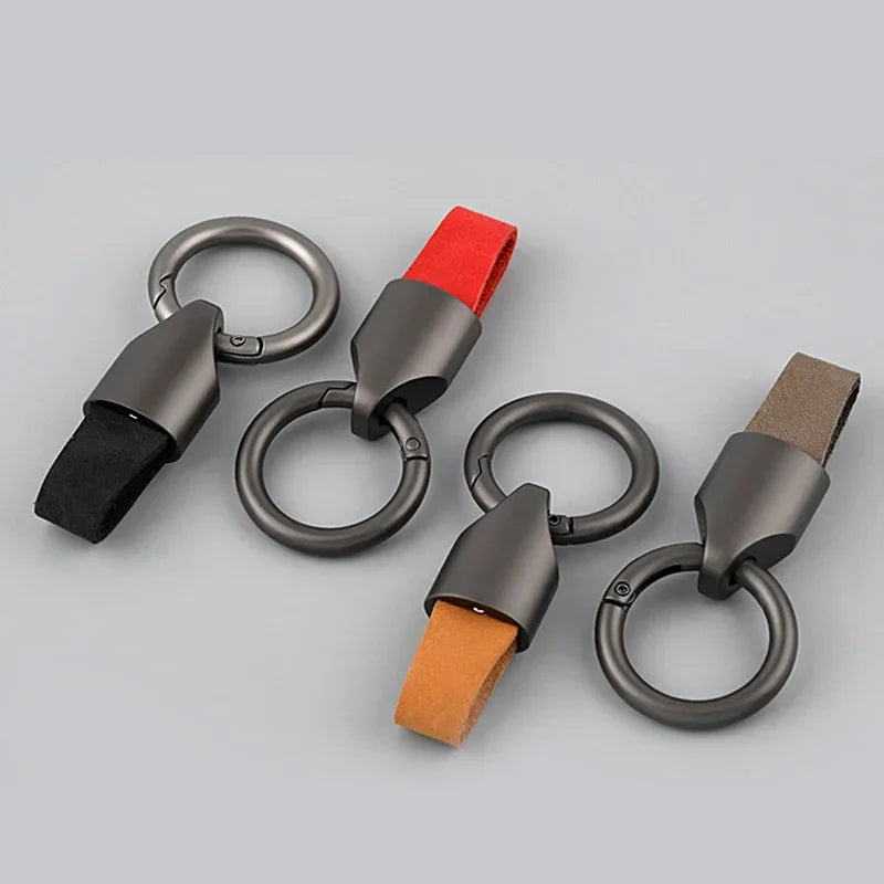Cowhide Leather Keychain Carabiner Ring Regular Carry