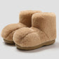 Plush cozy women's slippers - cat-paw design, long-pile plush faux fur, indoor use