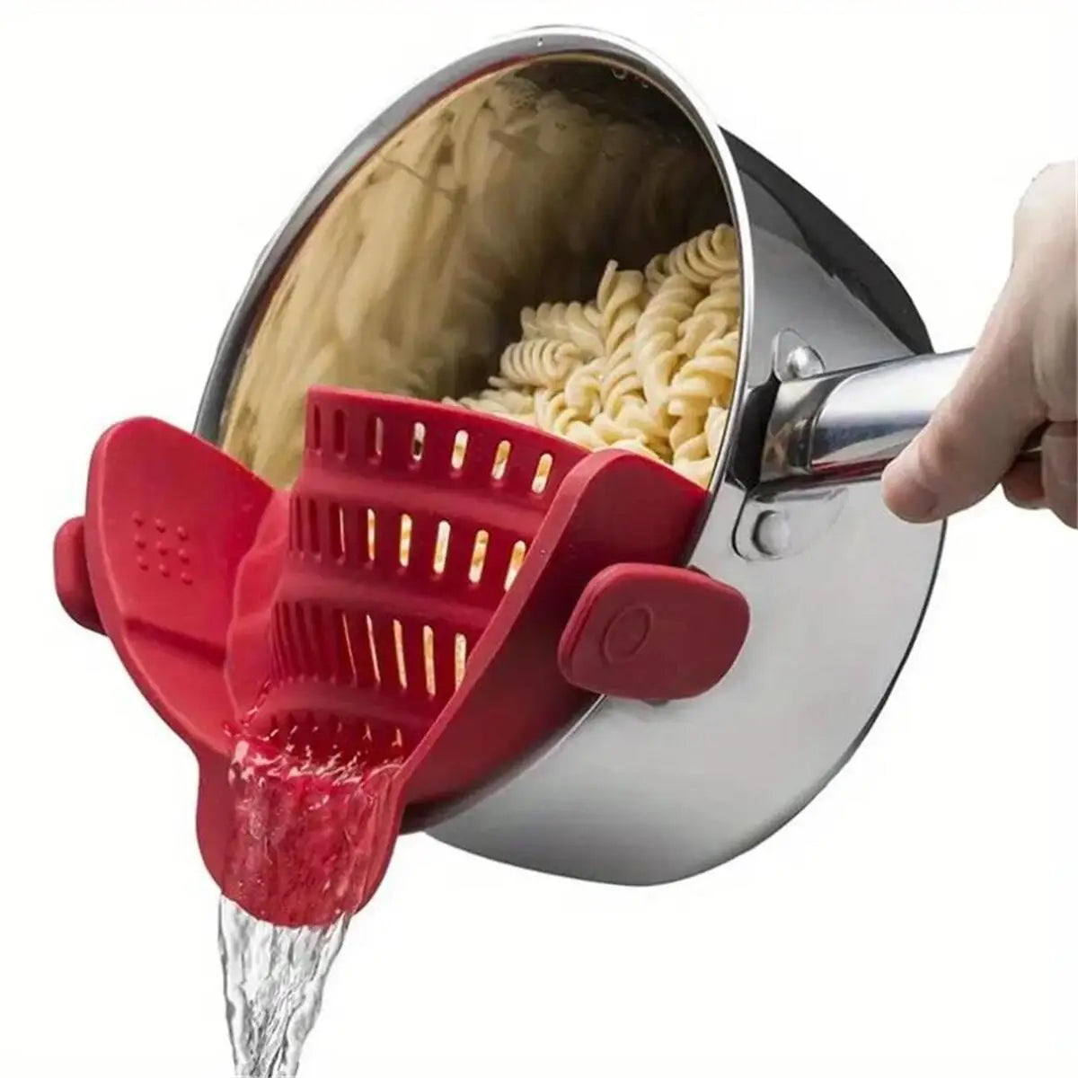 Flexible Clip On Pot Strainer - 1pc Kitchen Strainer for Pans and Bowls