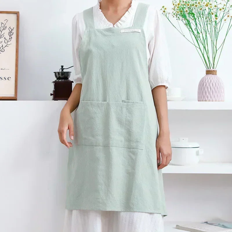 Apron Cotton Linen Minimalist Japanese Korean Kitchen And Florist Apron Fall 2025 Breathable Sturdy