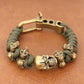 Skull Paracord Bracelet Gothic Wristband Halloween 2026 Gift Idea Flexible Braided Jewelry