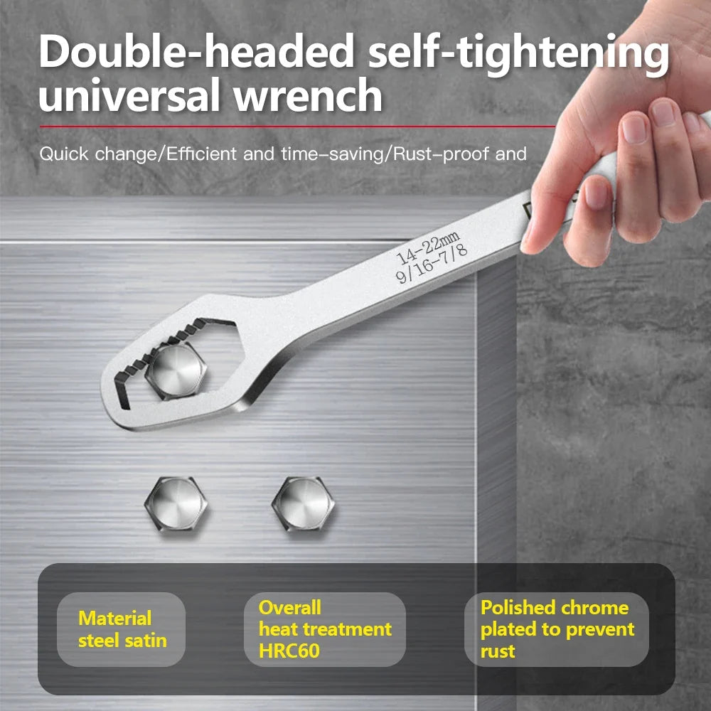 Flexible Torx Wrench Device Kit - 8-22mm Double-Head Spanner for Household Tools and Repairs