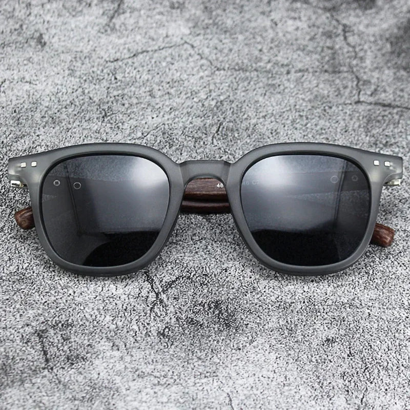 for Sunglasses Men Women Retro Wood Grain Polarized UV Protection Outdoor Shades
