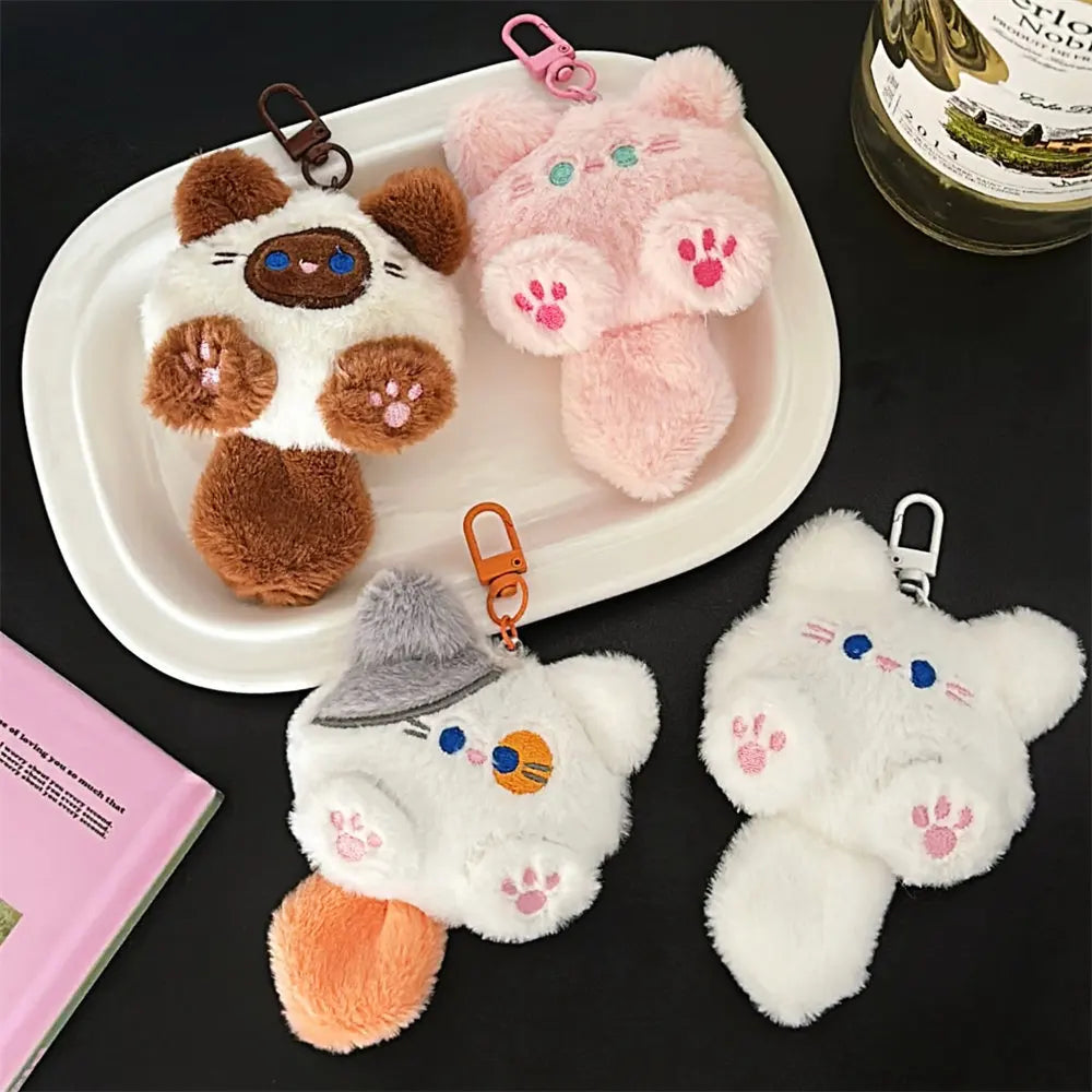 Cat Plush Keychain Cute Rabbit Fur Bag Charm Gift Decor