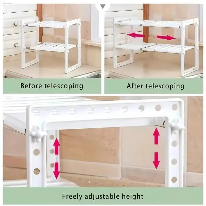 Stackable Sink Organizer Shelves - Household Organizers for Kitchen & Bathroom Storage Solutions