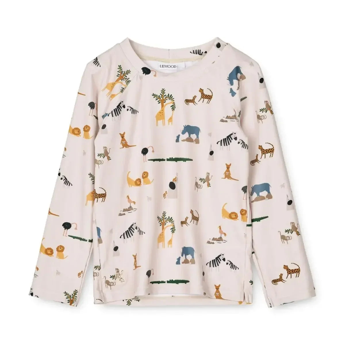 Rash Guard & Hat, Nylon, Cartoon Seagull Star Print, Beach Holidays – Fast-dry Kids’ Swimwear Kit