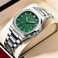 Deluxe Quartz Watch Stainless Steel Date Water-Resistant Luminous