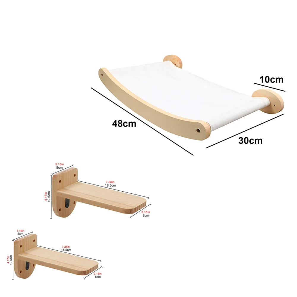 Cat Tree Wall Mounted Hammock Kit Vertical Climbing Cat Furniture Fall 2025 Space Saving Scratching Playground