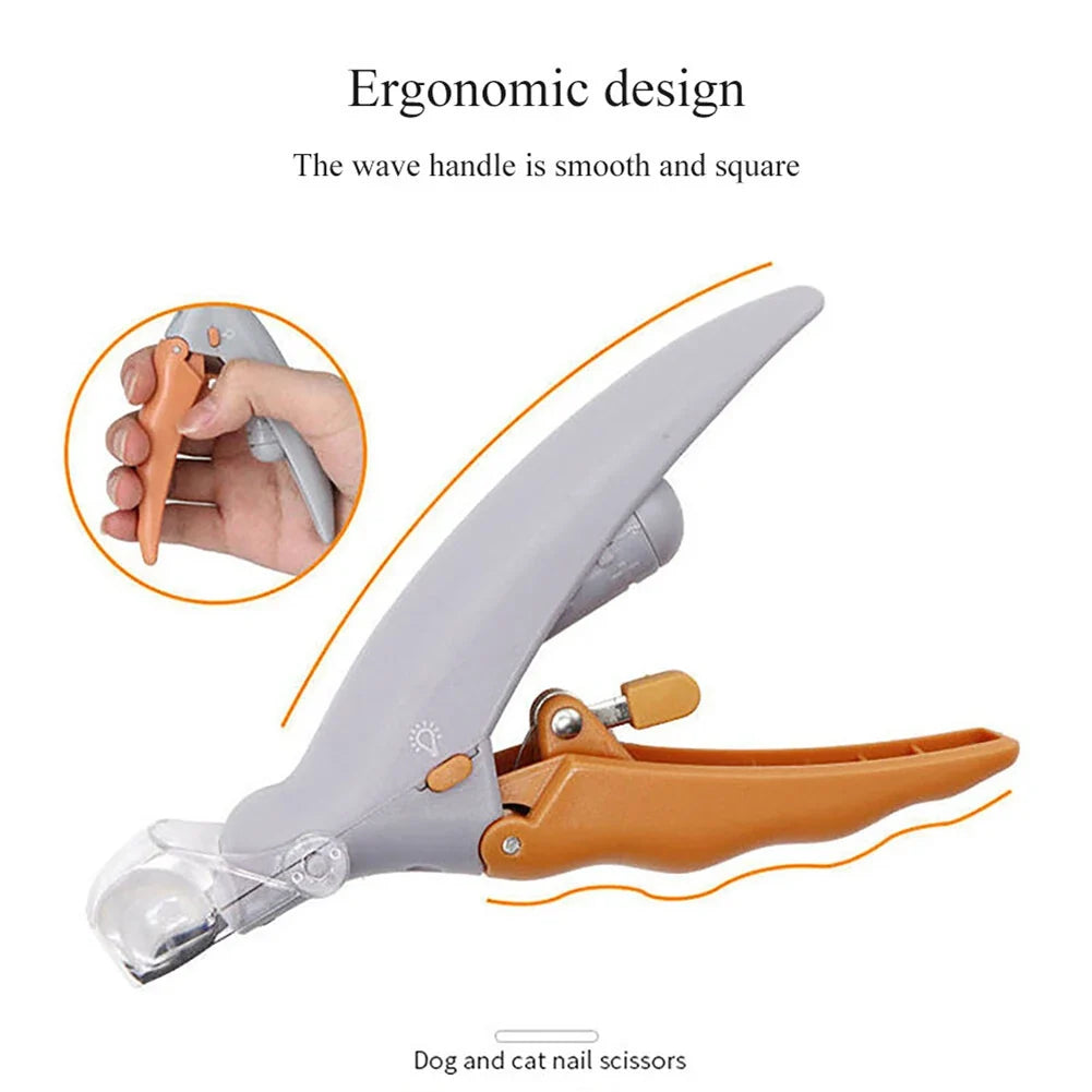 Nail Trimmer with LED Light for Dogs and Cats - Travel-Friendly Clipper with Magnifying Glass