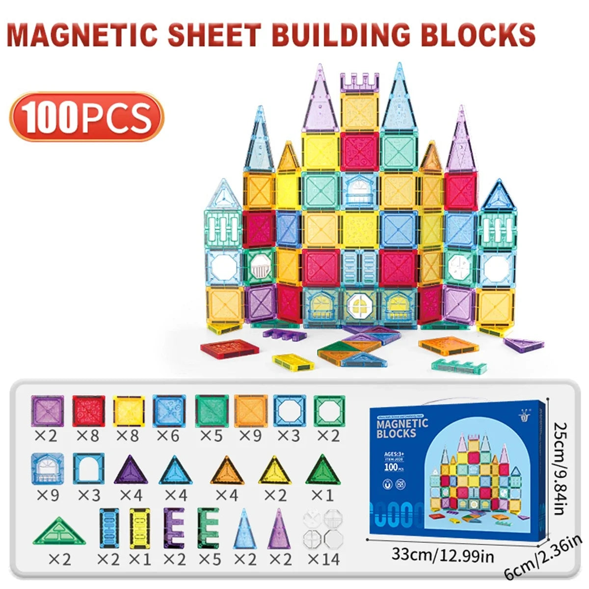 Building Magnetic Blocks for Kids 3-8 Years - Educational Magnet Toys for Toddlers and Preschoolers, Creative Play for Boys and Girls