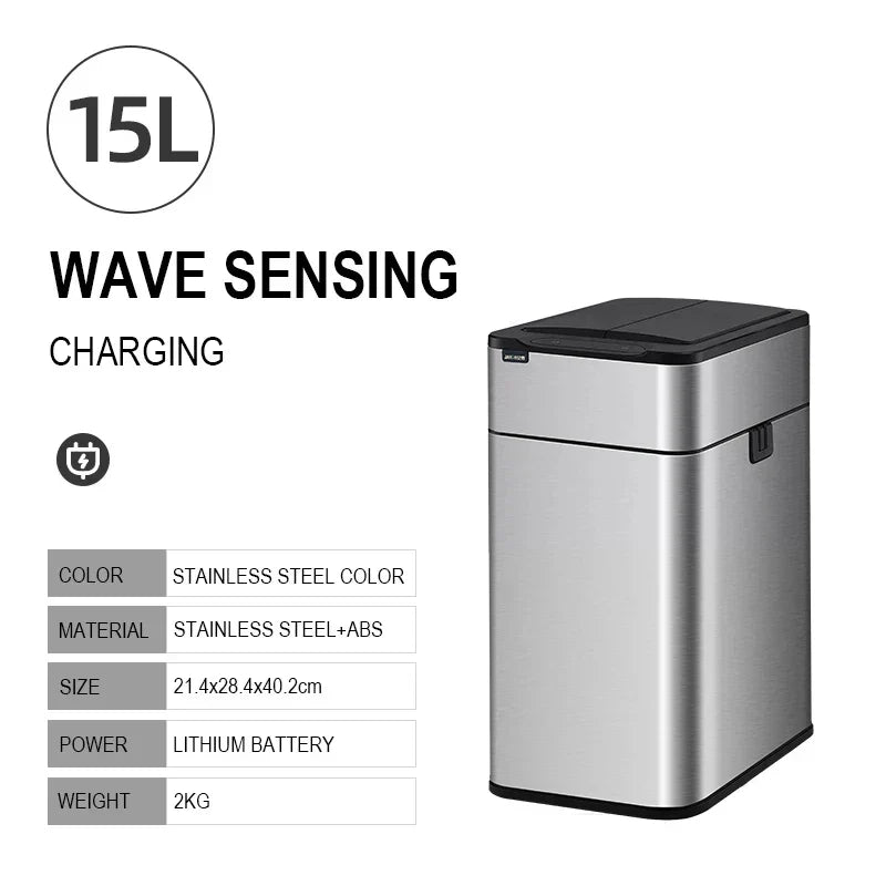 Can Trash 20L Stainless Steel Sensor Kitchen Bin Hands Free