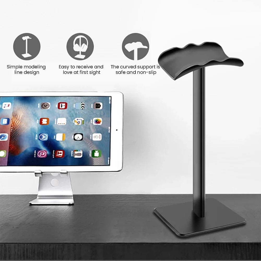 Anti-Slip Aluminum Headphone Stand Rack - Universal Holder for AirPods Max, Beats, Bose, Sony