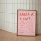 Black Cat Wall Art Red Orange Canvas Print Water-Resistant