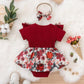 Plush baby girl dress - floral print, bowknot accents, cotton-elastane, summer wear