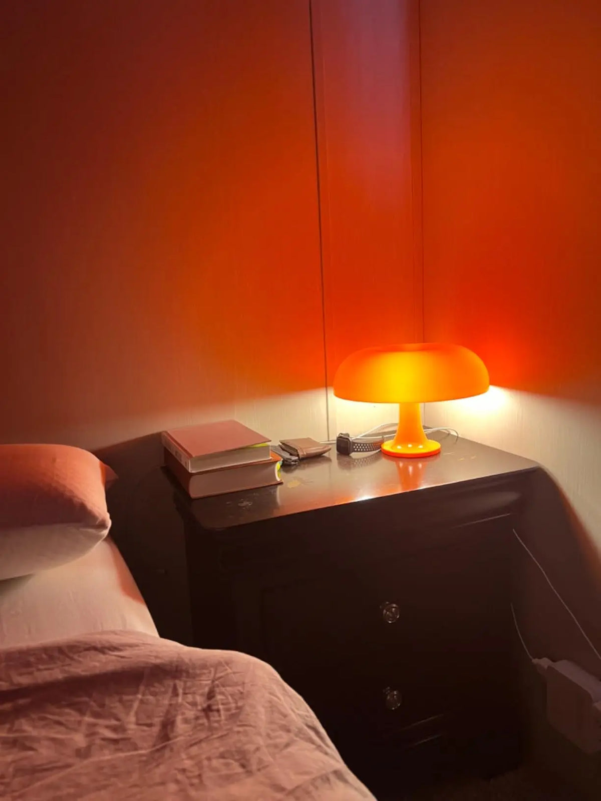 LED Japandi Mushroom Table Lamp Ivory Minimalist Bedside Lighting