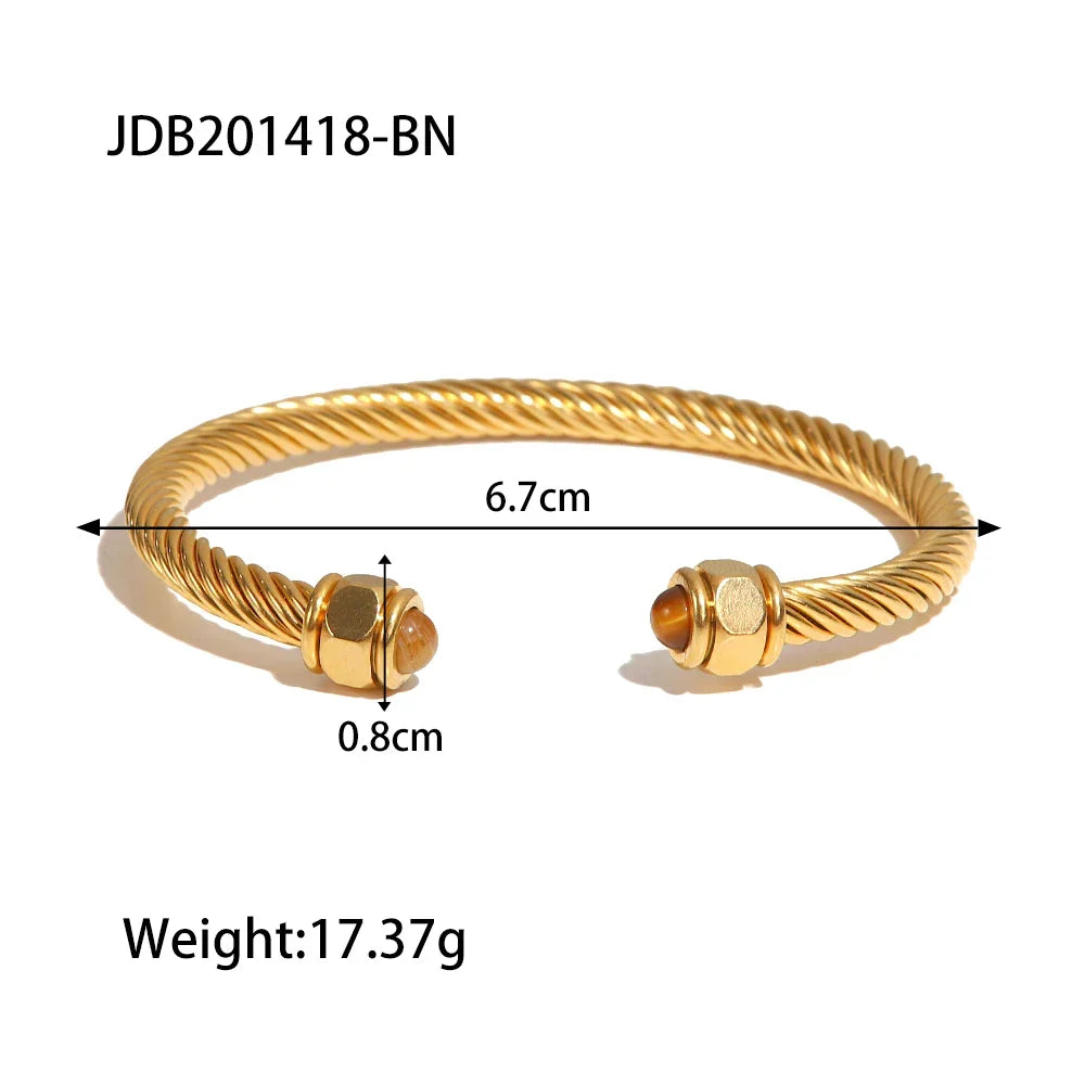 Gold Plated Stainless Steel Stackable Bracelet Kit Cuff Jewelry For Elegant Layering Spring 2026 Gift