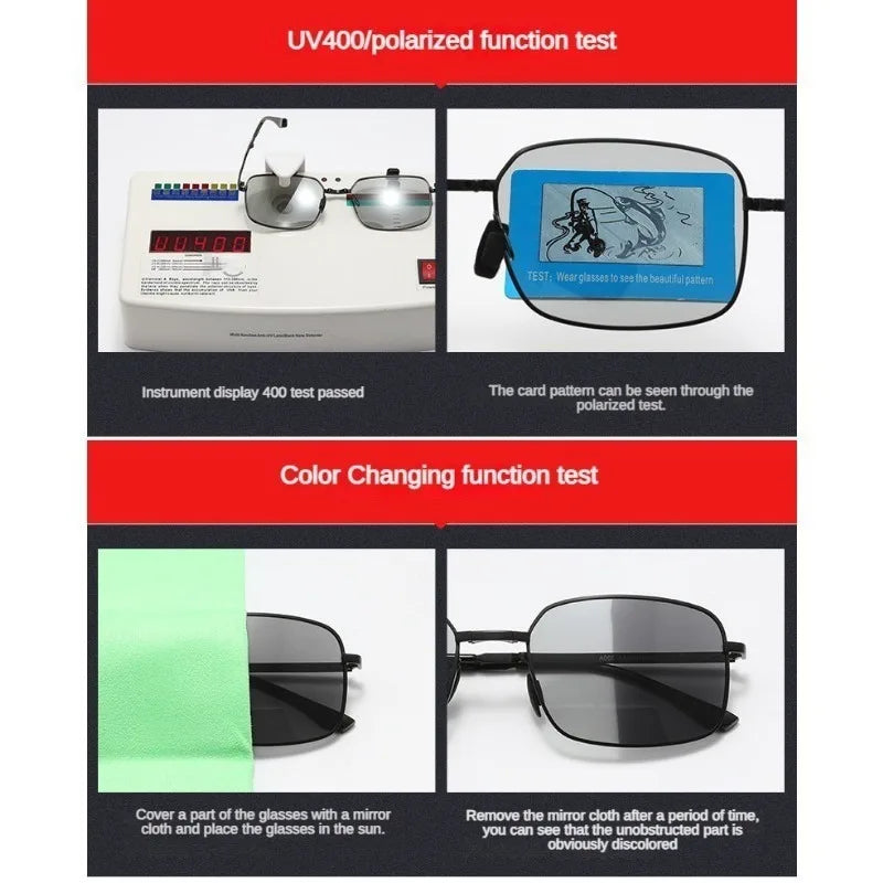 Folding Polarized Sunglasses 2 Pack Dual Use Driving Day Night Color Changing Square Frame Spring 2026 Trend