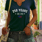 V-neck, short sleeve, patriotic EST.1776 USA print, casual top – Breathable women's t-shirt