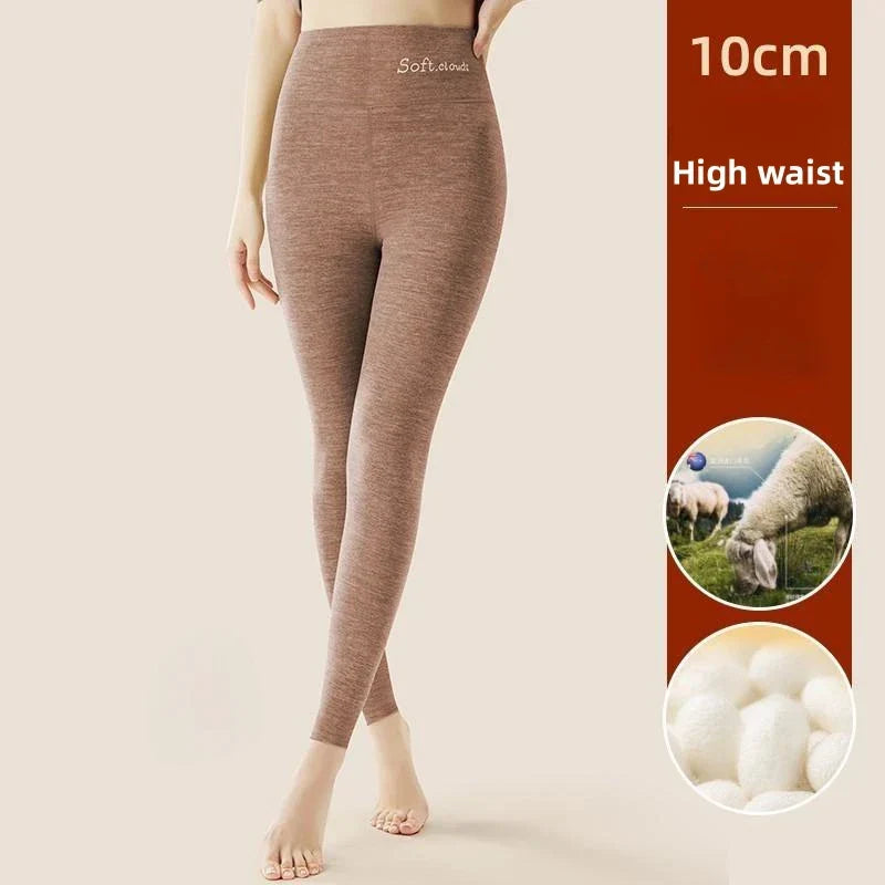Velvet Silk Thermal Leggings for Women - High Waist Tummy Control & Butt Lift Winter Pants