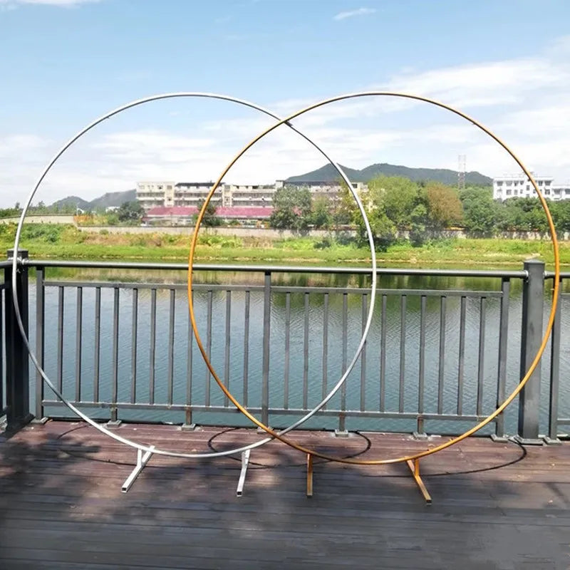 Arch Balloon Gold Metal Circular Backdrop Stand Wedding Birthday Baby Shower Fall 2025 Sturdy Reusable Display