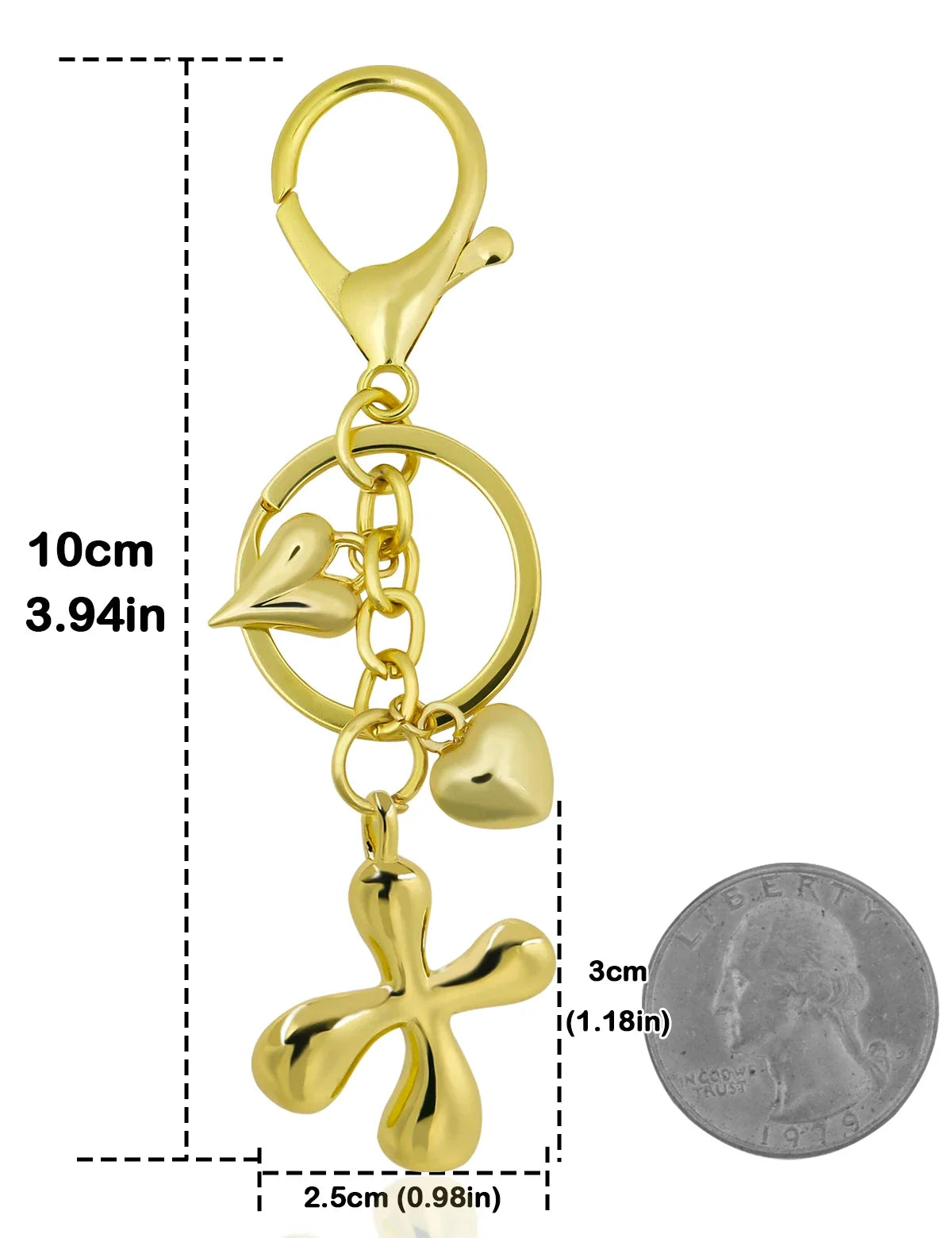 Keychain Personalized Gold Bubble Letter Bag Charm Gift