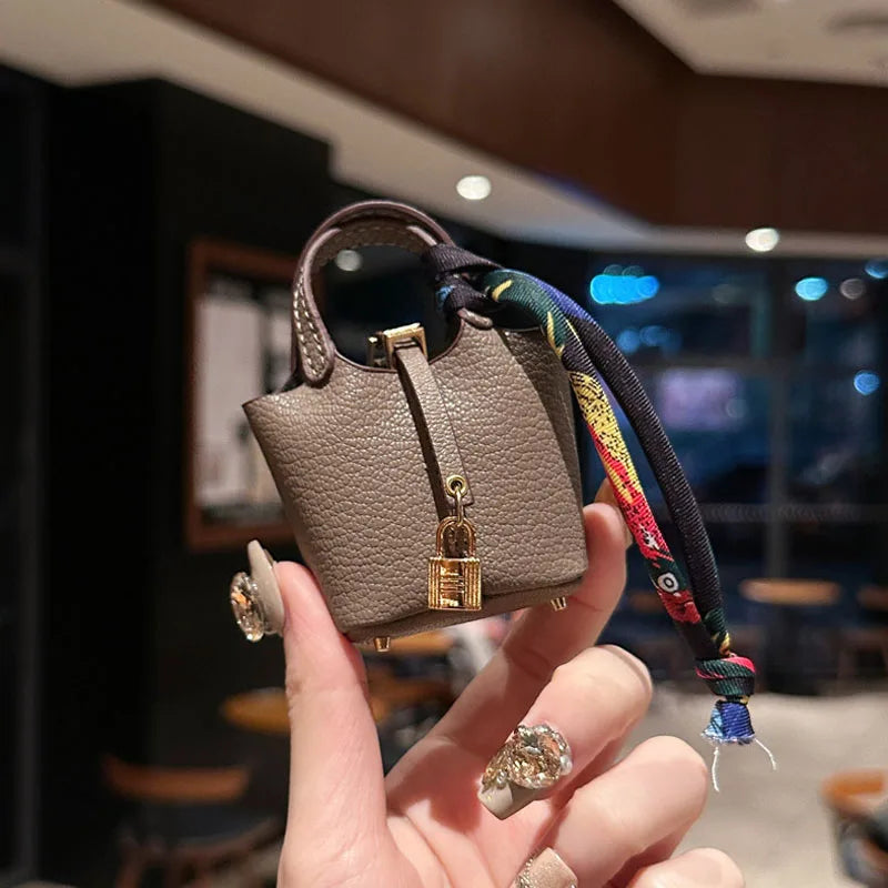 Free 1+1 Birkin Inspired Mini Hand Bag - Basket Bag Charm