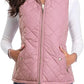 Light Women Quilted Vest - Stand Collar Cotton Winter