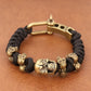 Skull Paracord Bracelet Gothic Wristband Halloween 2026 Gift Idea Flexible Braided Jewelry