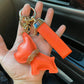 Dog Leather Keychain Car Charm Bag Hanging Accessory