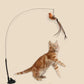 Bird Simulated Cat Toys - Upgraded Feather Teasing Stick, Long Rod with Steel Wire, Cat Safe Fun