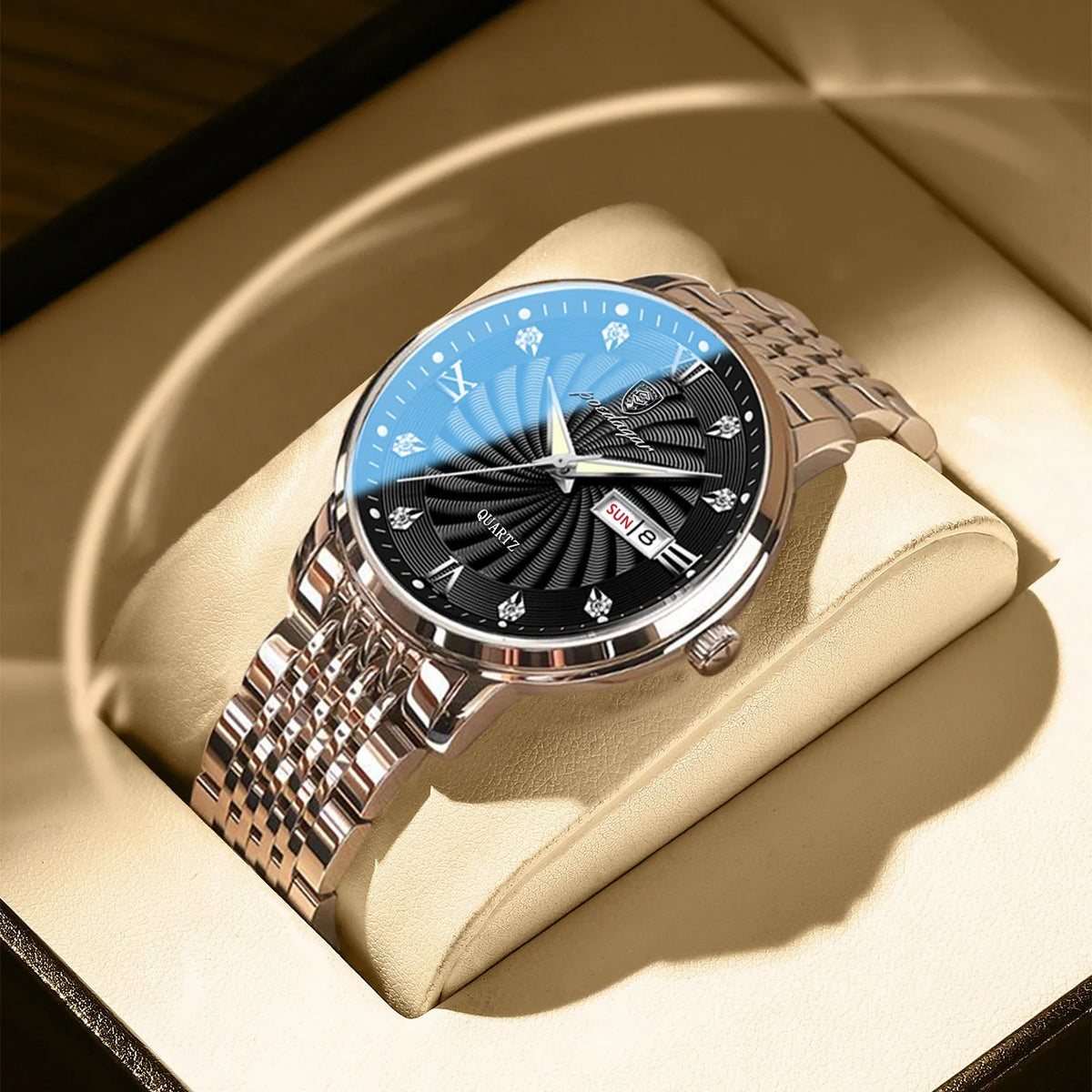 Wristwatch Quartz Stainless Steel Luminous Date Week