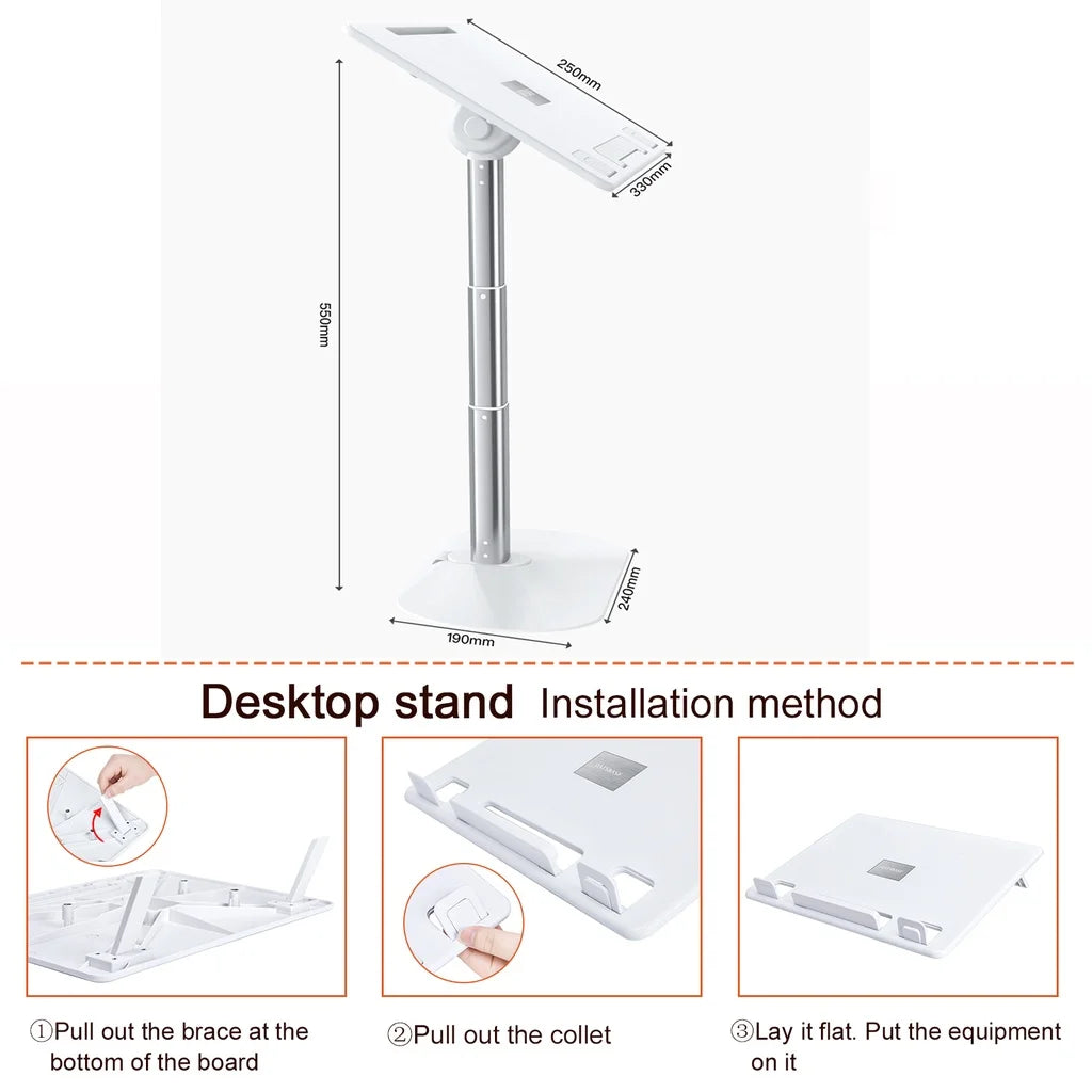 Flexible Aluminum Laptop Stand & Accessories - Travel-Friendly Cooling Bracket for MacBook, Tablet
