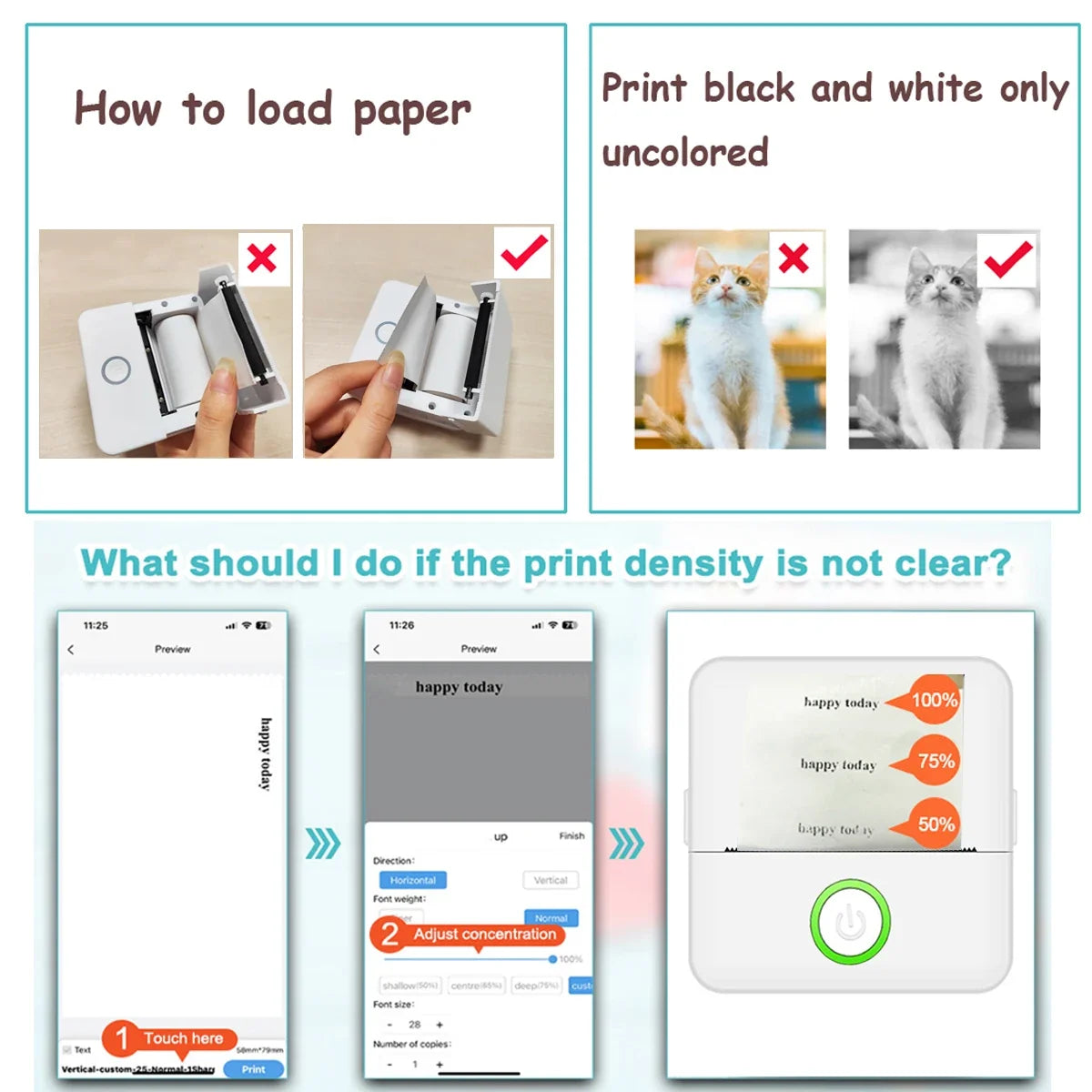 Mini HD Travel-Friendly Label Thermal Printer for Students, Bluetooth Inkless Printing Device