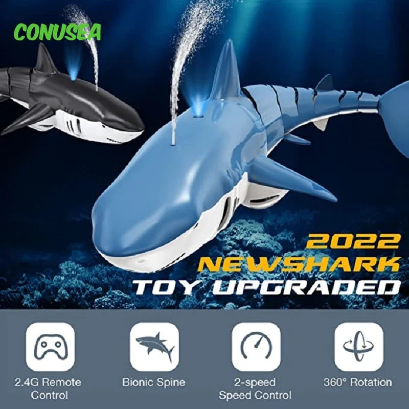 Remote Control Water-Spraying Shark Toy - Fun Motor-Driven Submarine for Kids, Water-Resistant Pool Play