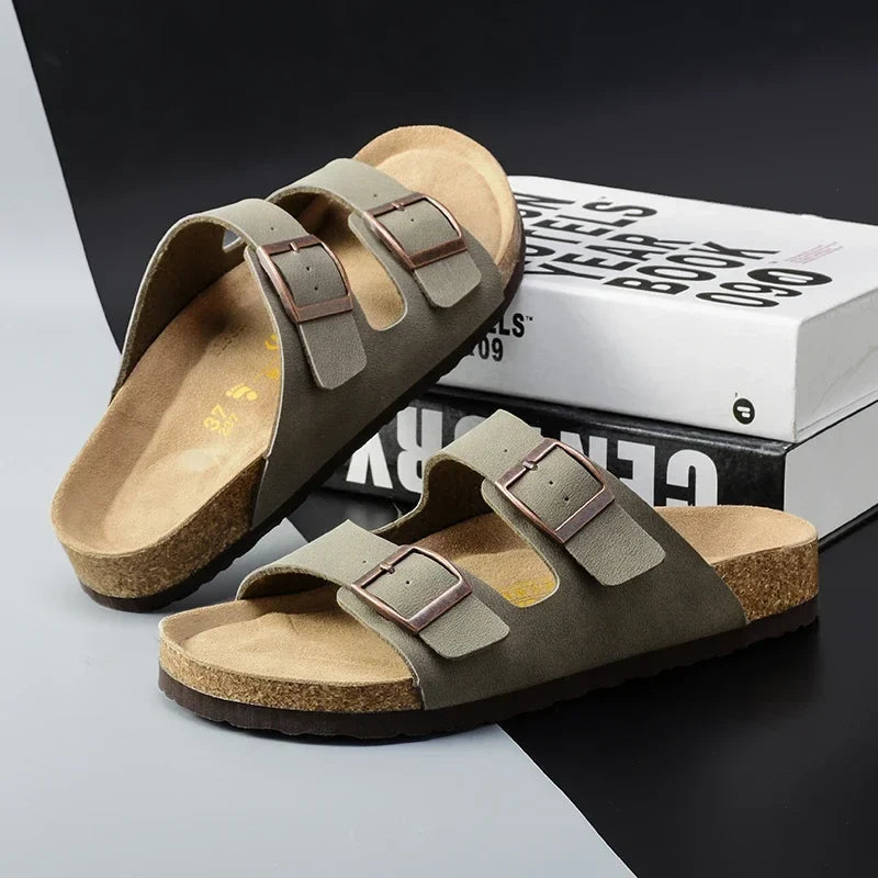 Summer Leather Men Sandals - Sturdy Anti-Slip Outdoor Beach Casual Shoes for Women