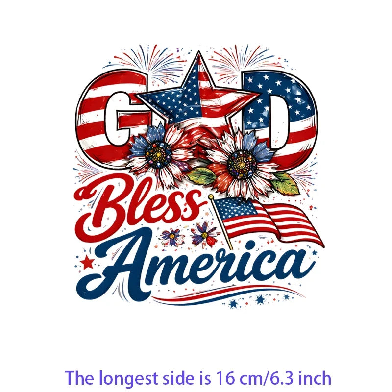 Iron2026 Edition On Patches USA Flag Bald Eagle Heat Transfer Kit Patriotic 4th Of July DIY Clothing Decor