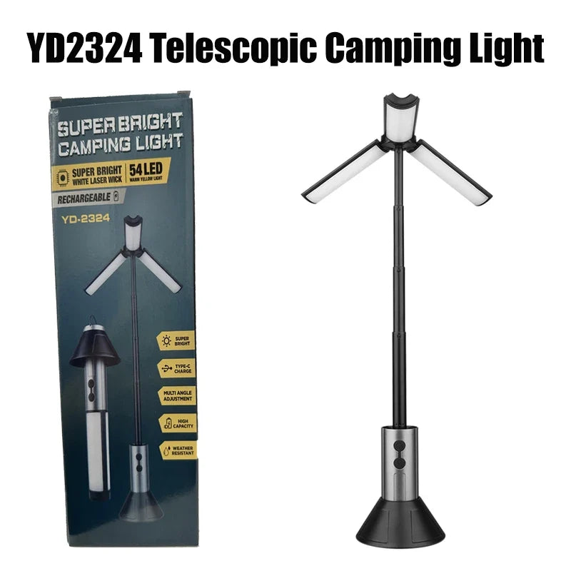 LED Searchlight Telescopic Folding ThreeHead Light, Battery-Powered Outdoor Camping Light, Emergency Car Repair Fall2026